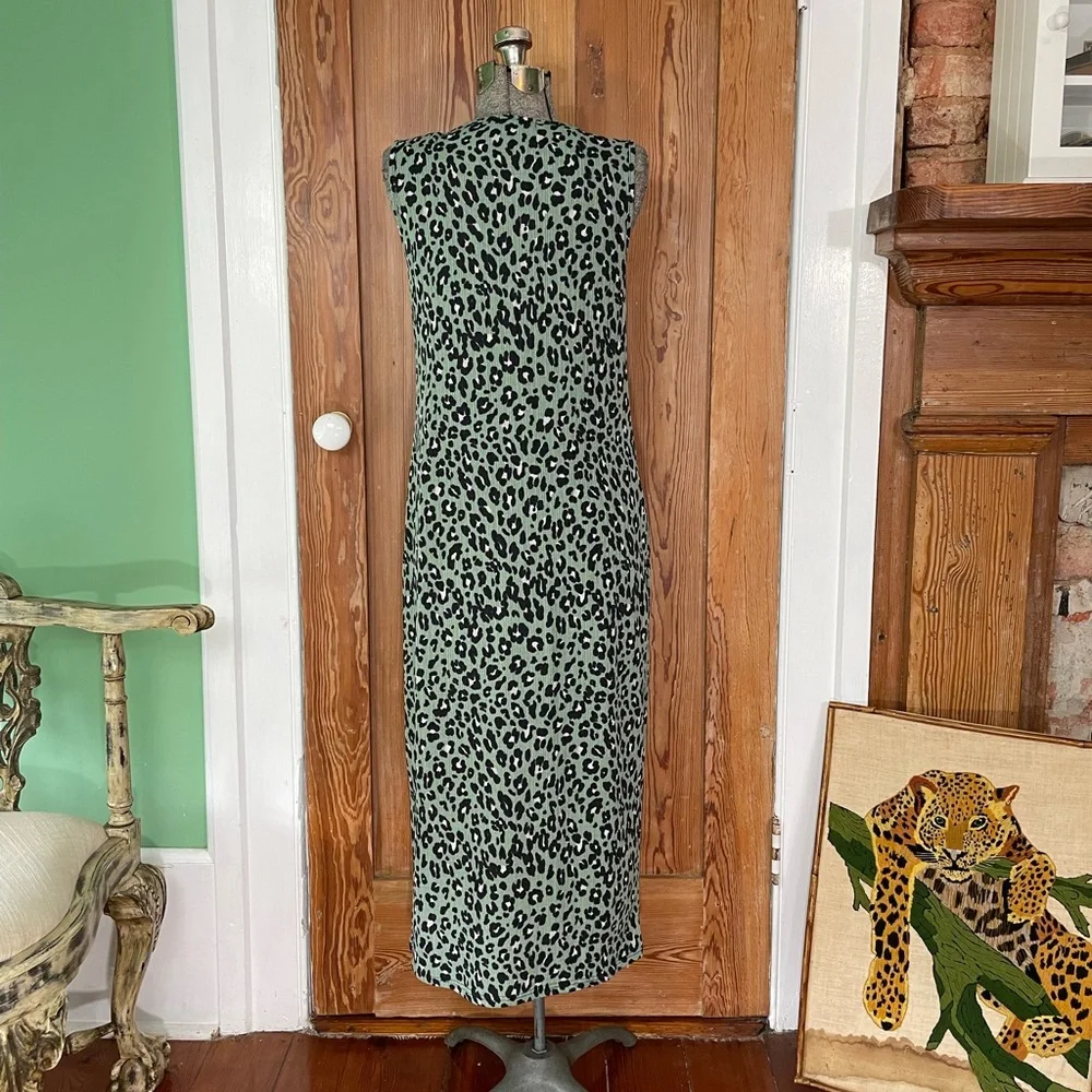 Easel Los Angeles Green Animal Print Midi Dress - Size Large - Picture 7 of 9